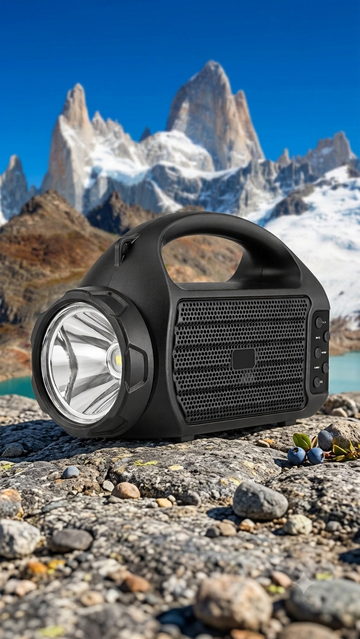 Portable Solar Powered Bluetooth Speaker & LED Emergency Light