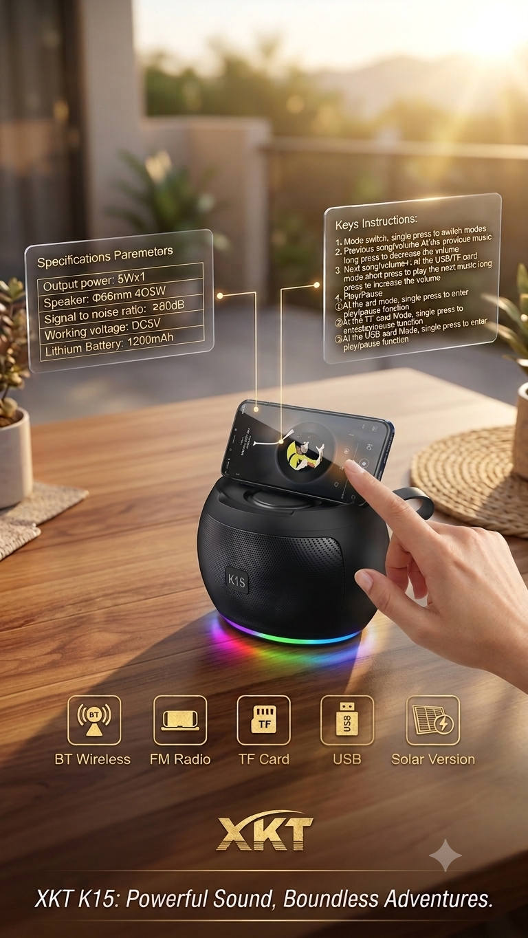 Room Portable Solar Speaker with Fm with Antenna with High Base Quality